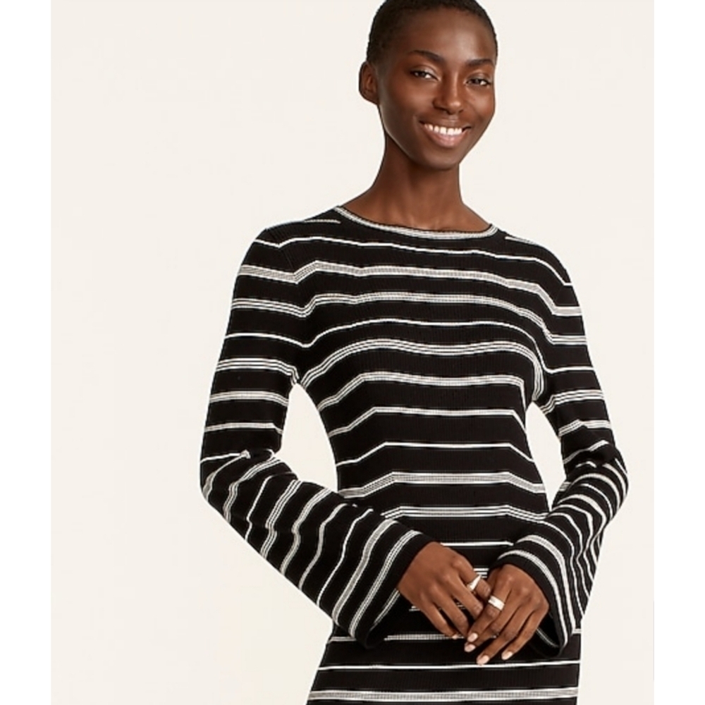7. J.Crew Knit ribbed sweater-dress in mixed stripe - Picture 2 of 7